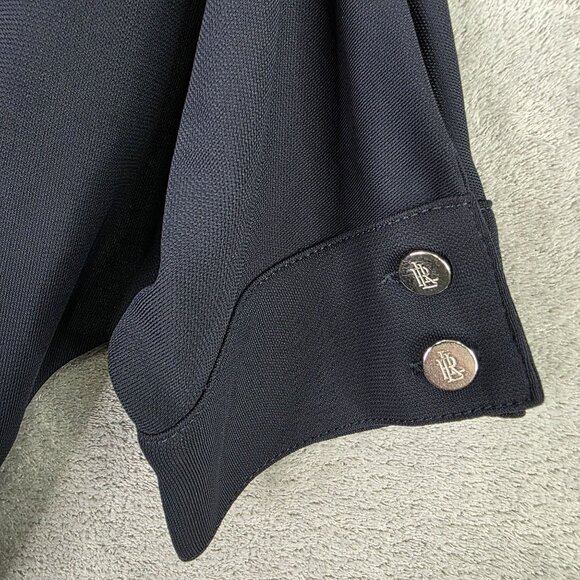 Womens Lauren Ralph Lauren Navy Blue Belted Shirt Dress Button Up Polyester XS - Picture 3 of 9